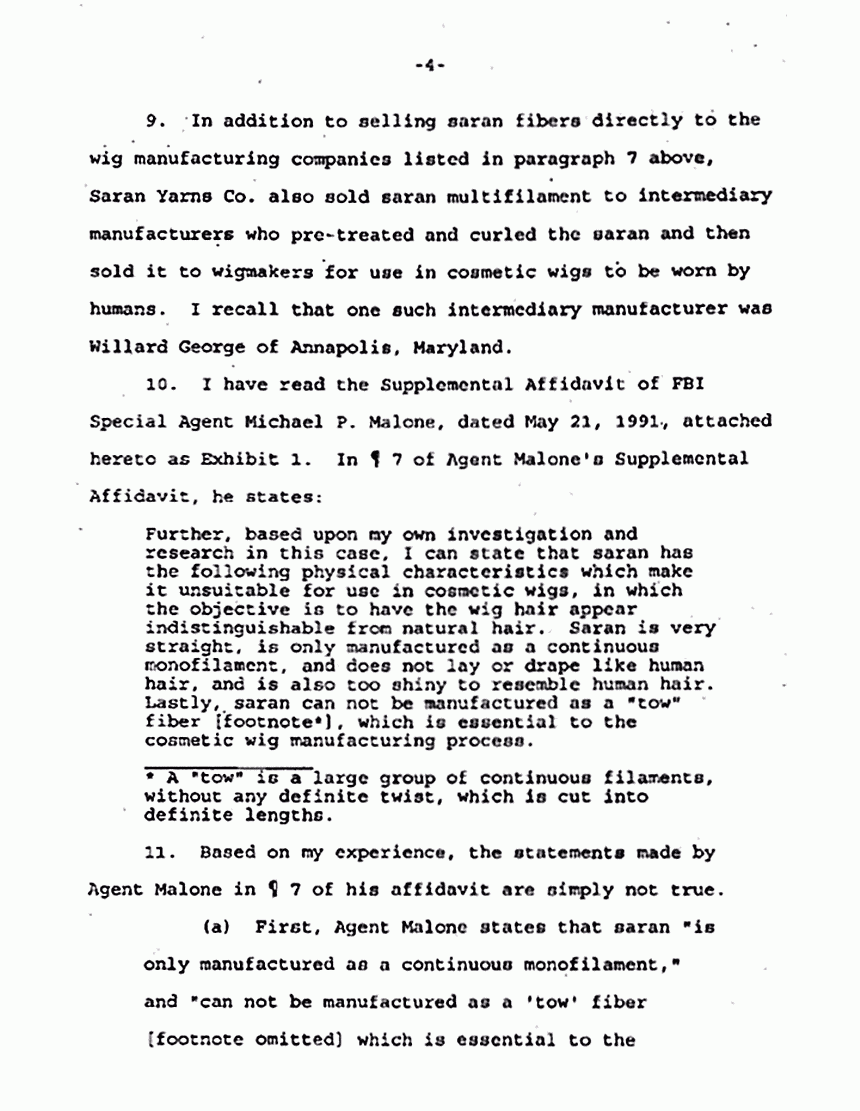 March 27, 1997: Affidavit of Samuel Walter Umansky re: Saran Fibers, p. 4 of 6