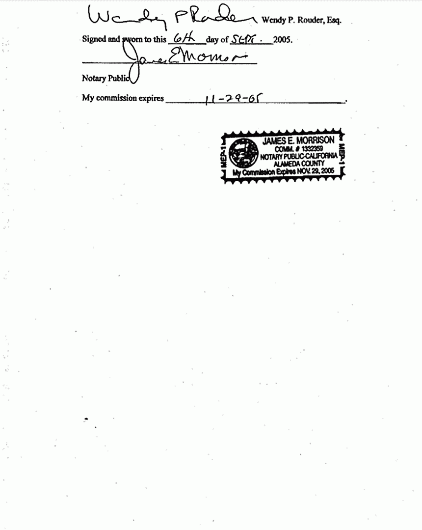 September 6, 2005: Affidavit of Wendy Rouder re: Helena Stoeckley, p. 5 of 5