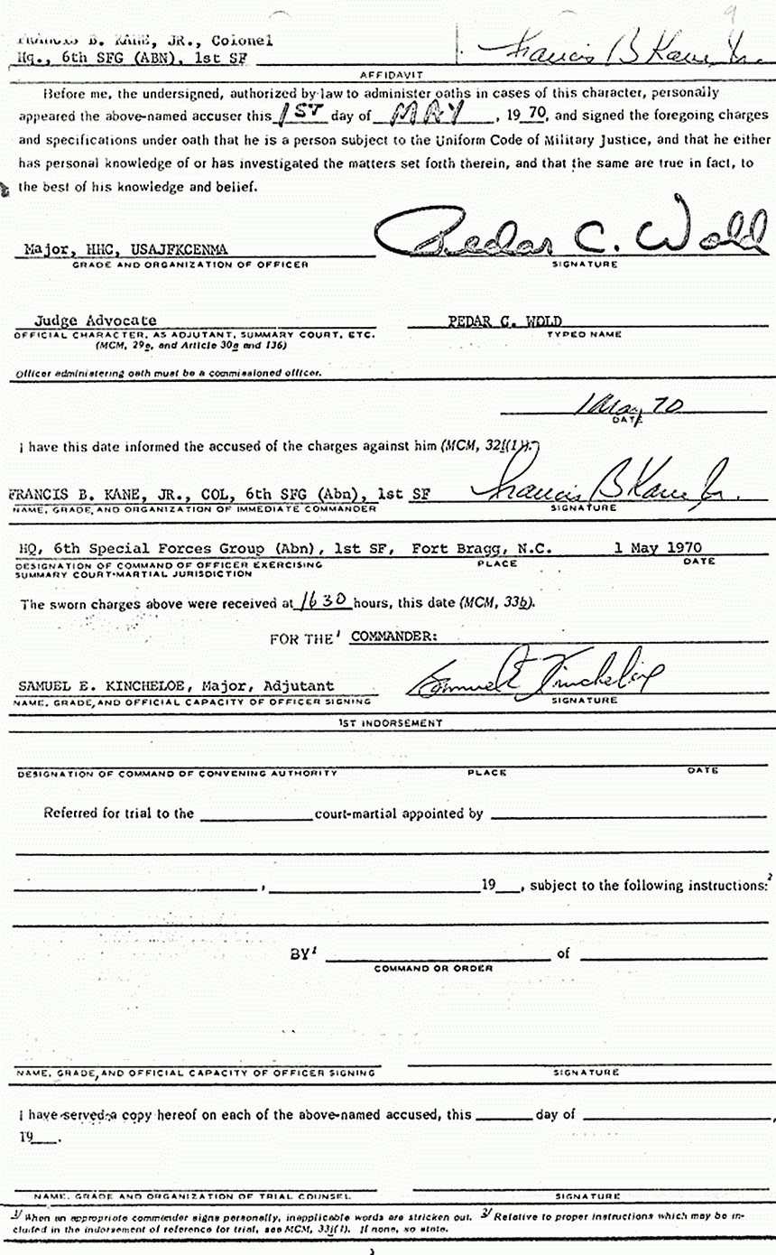 October 13, 1970: Article 32 final report of Col. Warren Rock, p. 9 of 18
