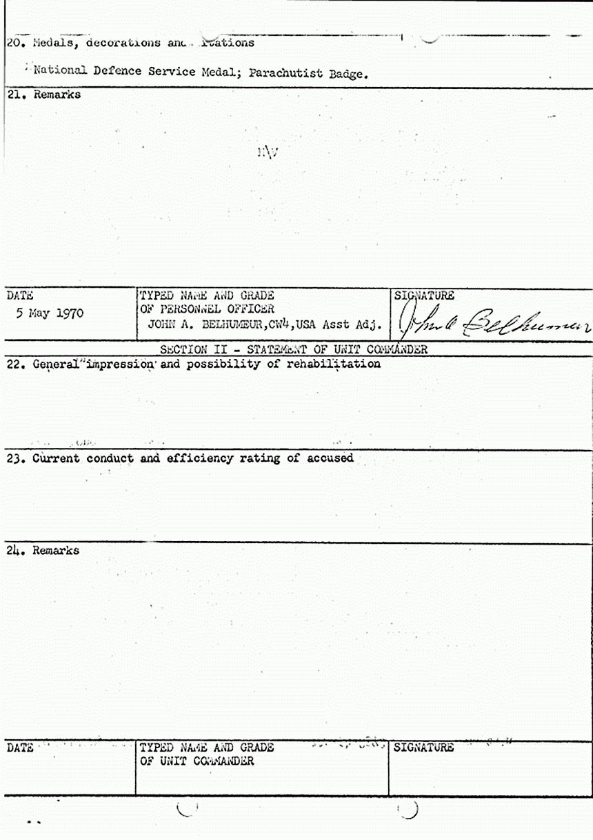 October 13, 1970: Article 32 final report of Col. Warren Rock, p. 15 of 18