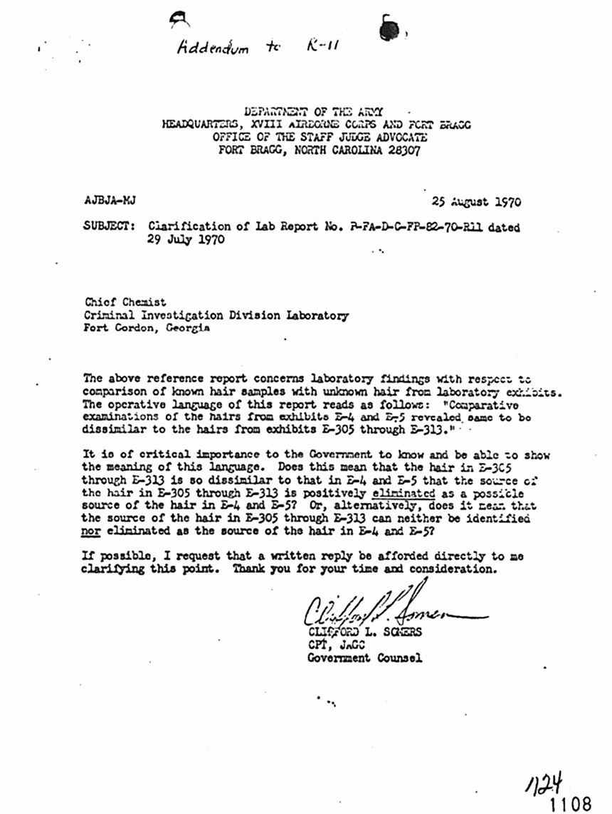 August 25, 1970: Cpt. Somers' letter to Fort Gordon