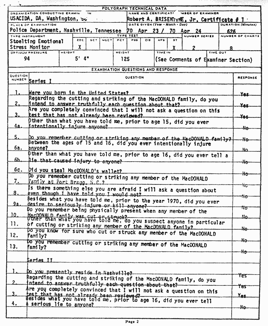 April 23-24, 1971: Polygraph examination of Helena Stoeckley, p. 2 of 7