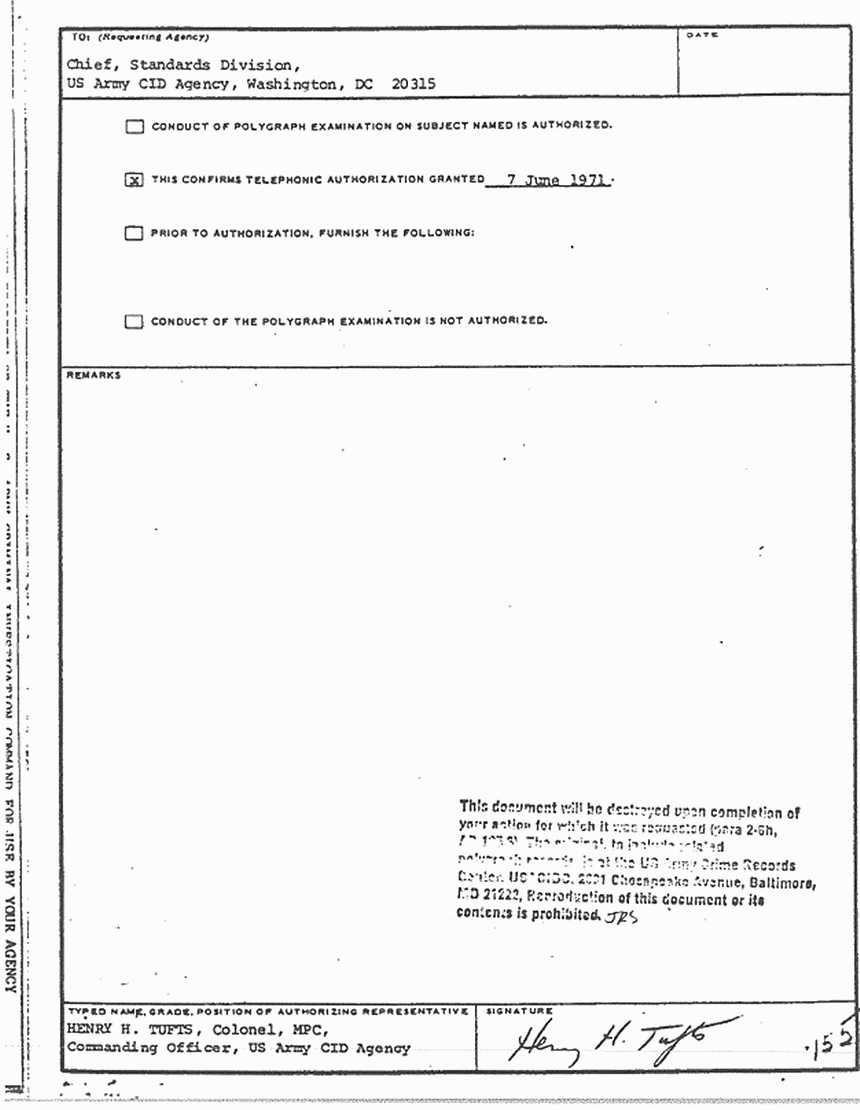 June 1971: Documents re: June 12, 1971 polygraph examination of Bruce Fowler, p. 7 of 7