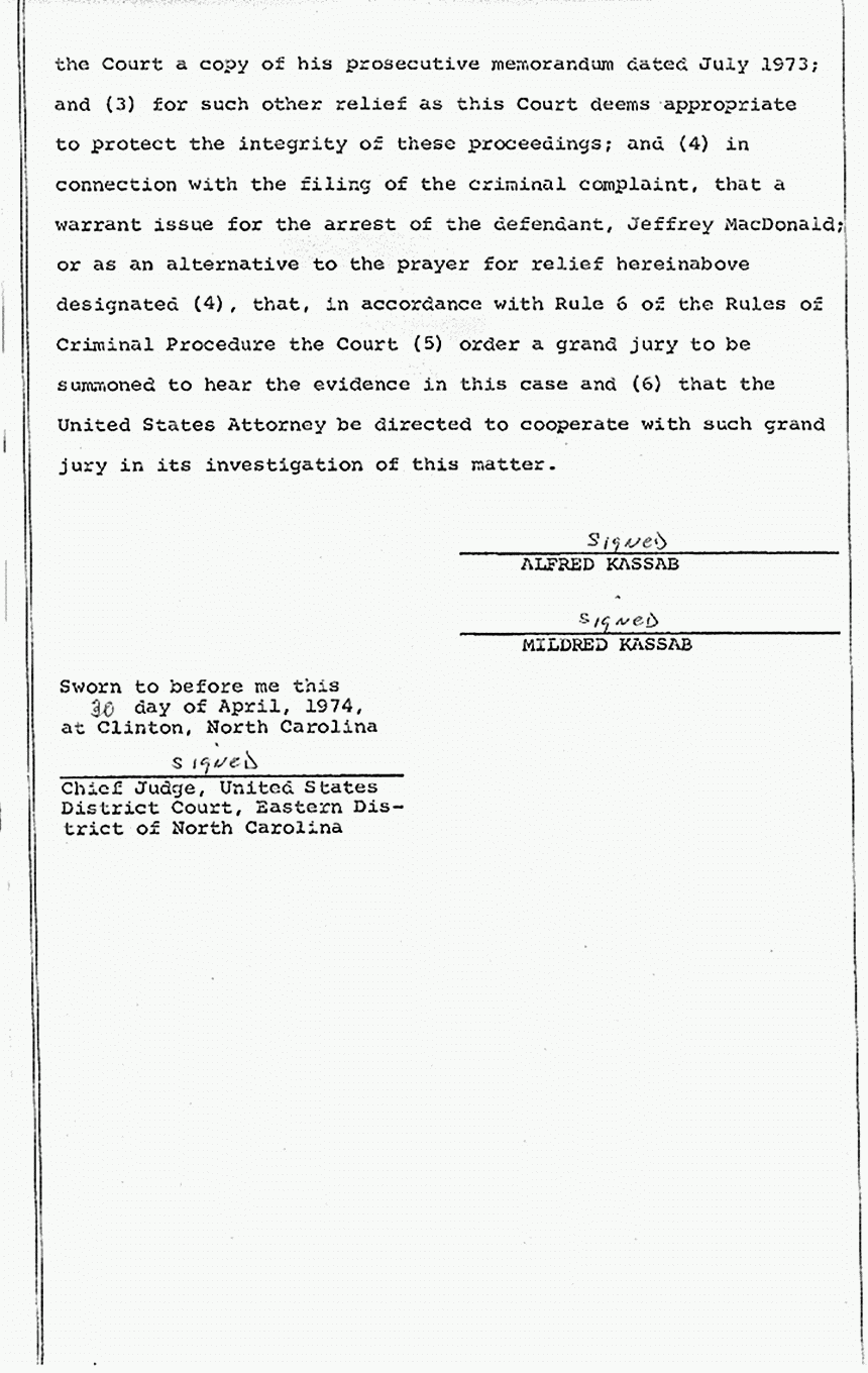 April 30, 1974: Affidavit and Motion of Alfred and Mildred Kassab, p. 6 of 6