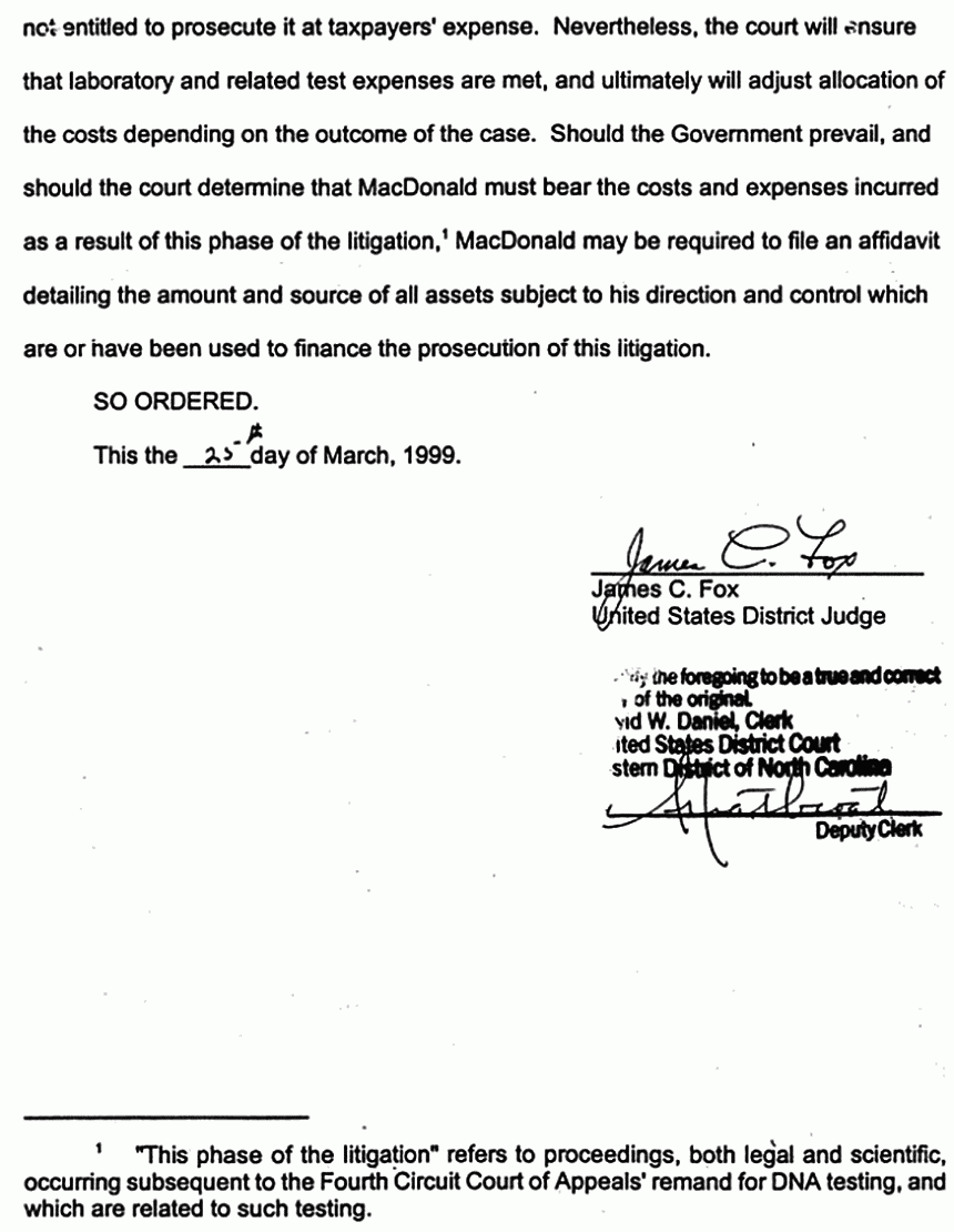 March 26, 1999: Order re: DNA Testing, p. 4 of 4