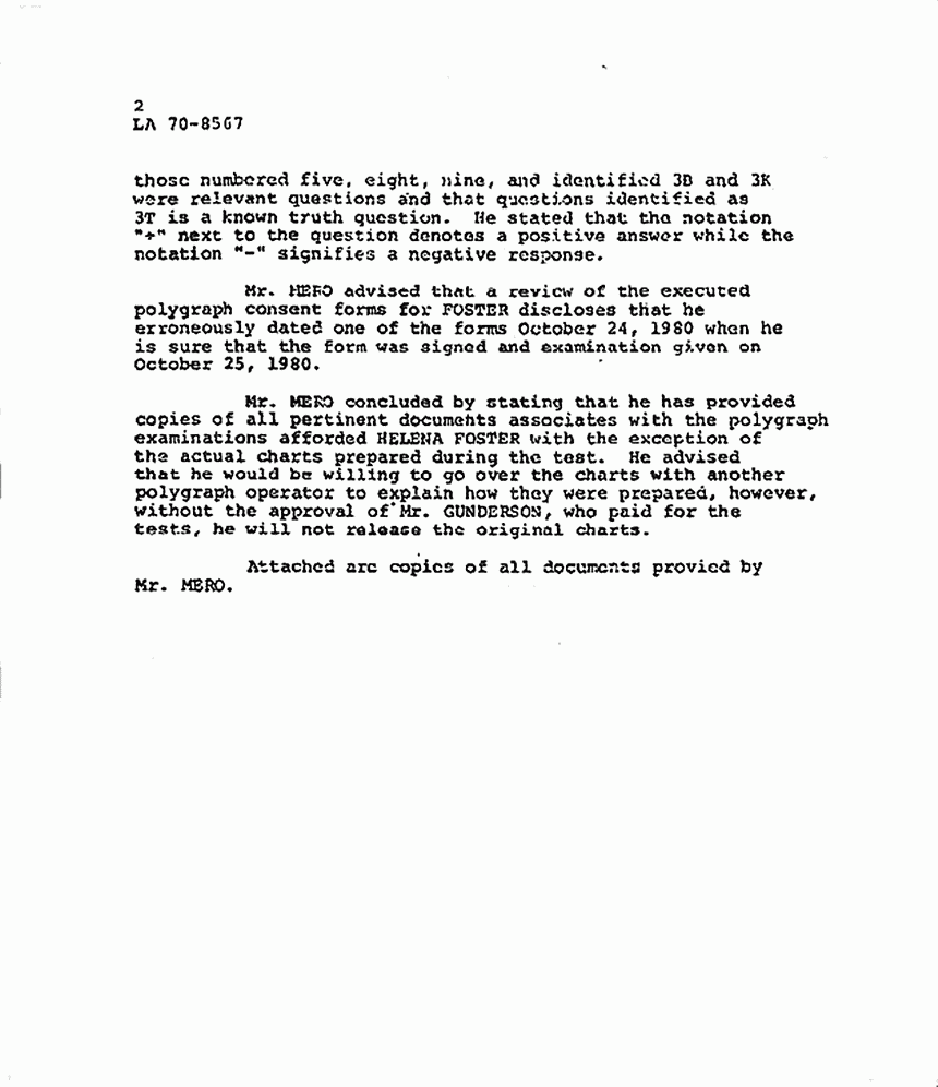 September 24, 1981: FBI File re: Scott Mero's polygraph examination of Helena Stoeckley on Oct. 25-26, 1980, p. 2 of 3