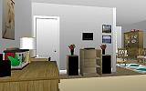 The Jeffrey MacDonald Case: Representation of living room of the Jeffrey MacDonald apartment at 544 Castle Drive, facing north