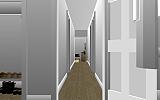 The Jeffrey MacDonald Case: Representation of hallway in the Jeffrey MacDonald apartment, facing west from master bedroom