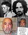 Charles Manson: (top, l-r) ca. 1946 and 1969; (bottom, l-r) March 2009 and June 2011