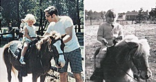 Trooper the pony with Kristen and Jeffrey MacDonald (left) and Kimberley MacDonald (right)