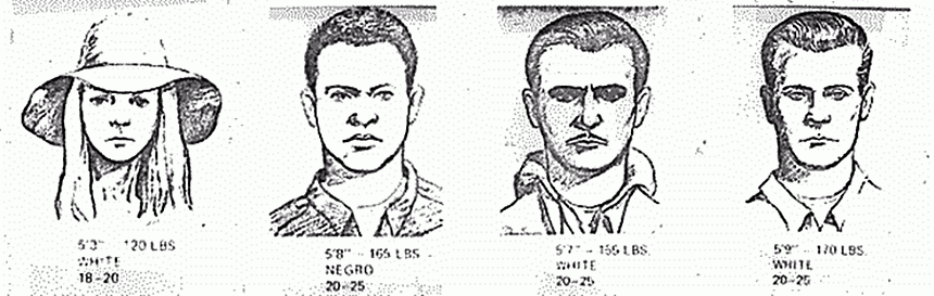April 1970: Drawings of intruders per Jeffrey MacDonald's descriptions