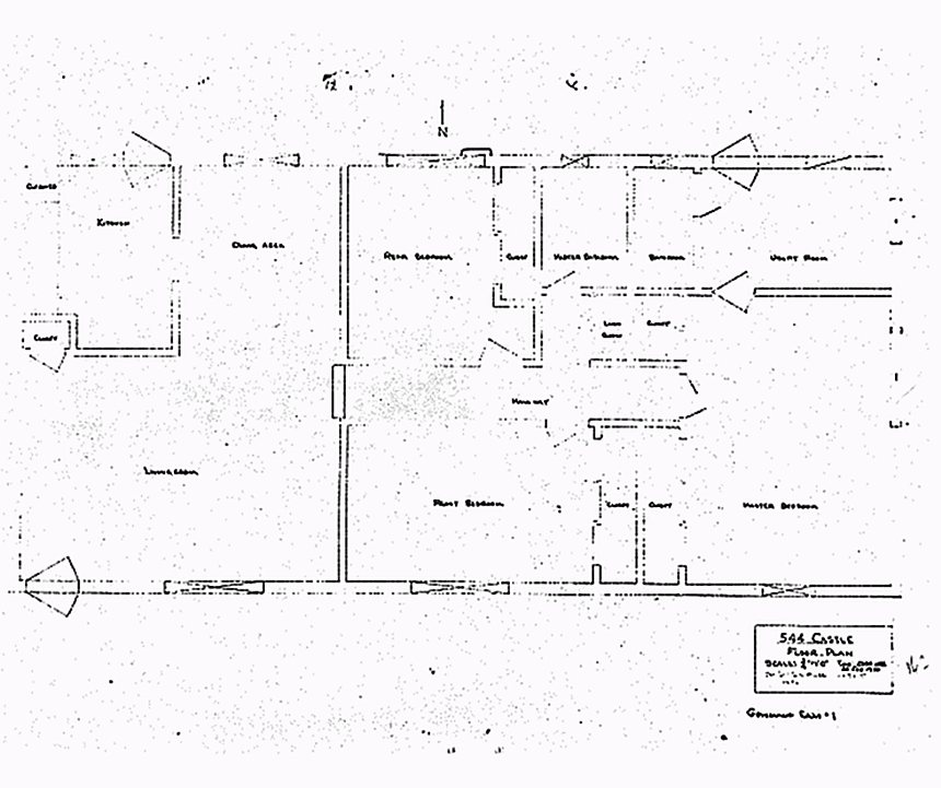 Diagram of 544 Castle Drive, submitted during Article 32 hearing