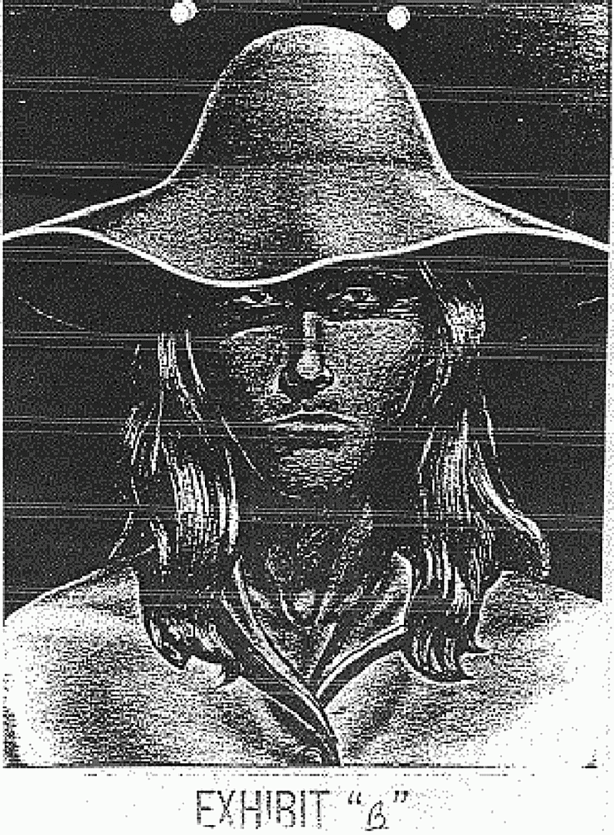 Drawing of female suspect