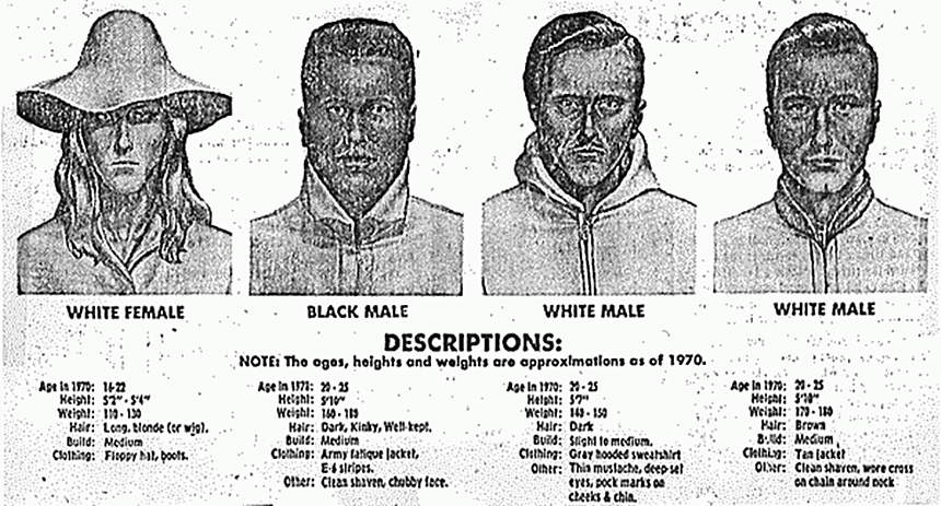 Circa June 1979: Drawings of intruders per Jeffrey MacDonald's descriptions