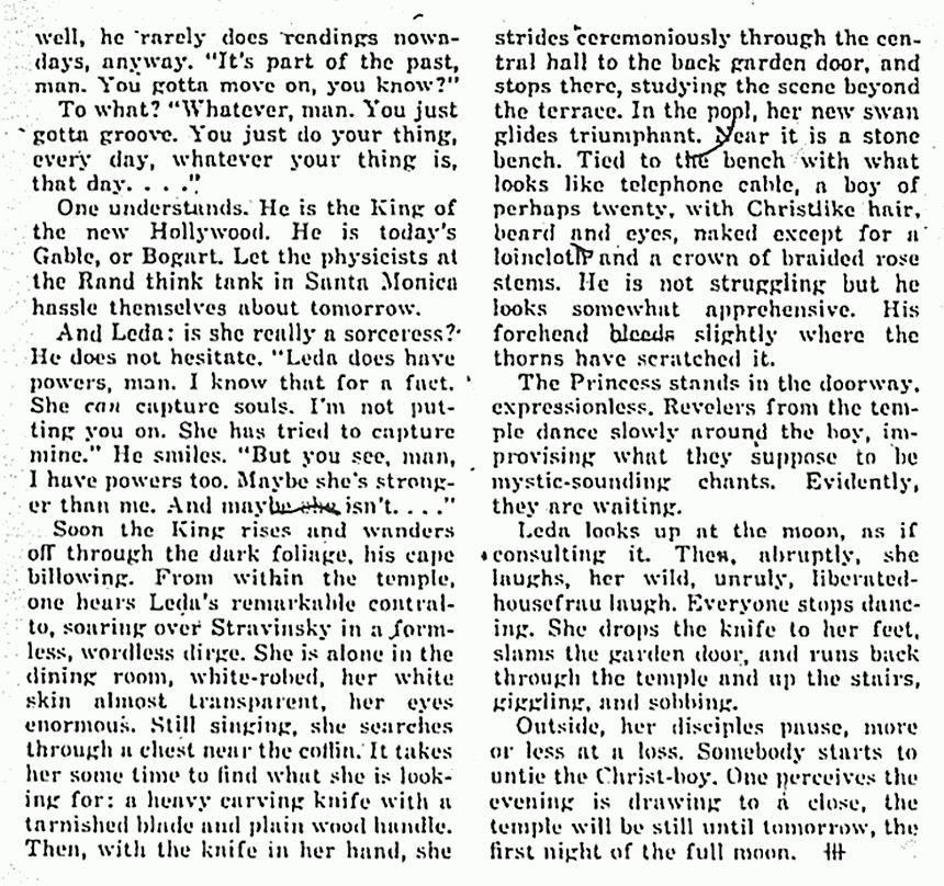 March 1970: Esquire magazine article: Princess Leda's Castle in the Air, p. 6 of 6
