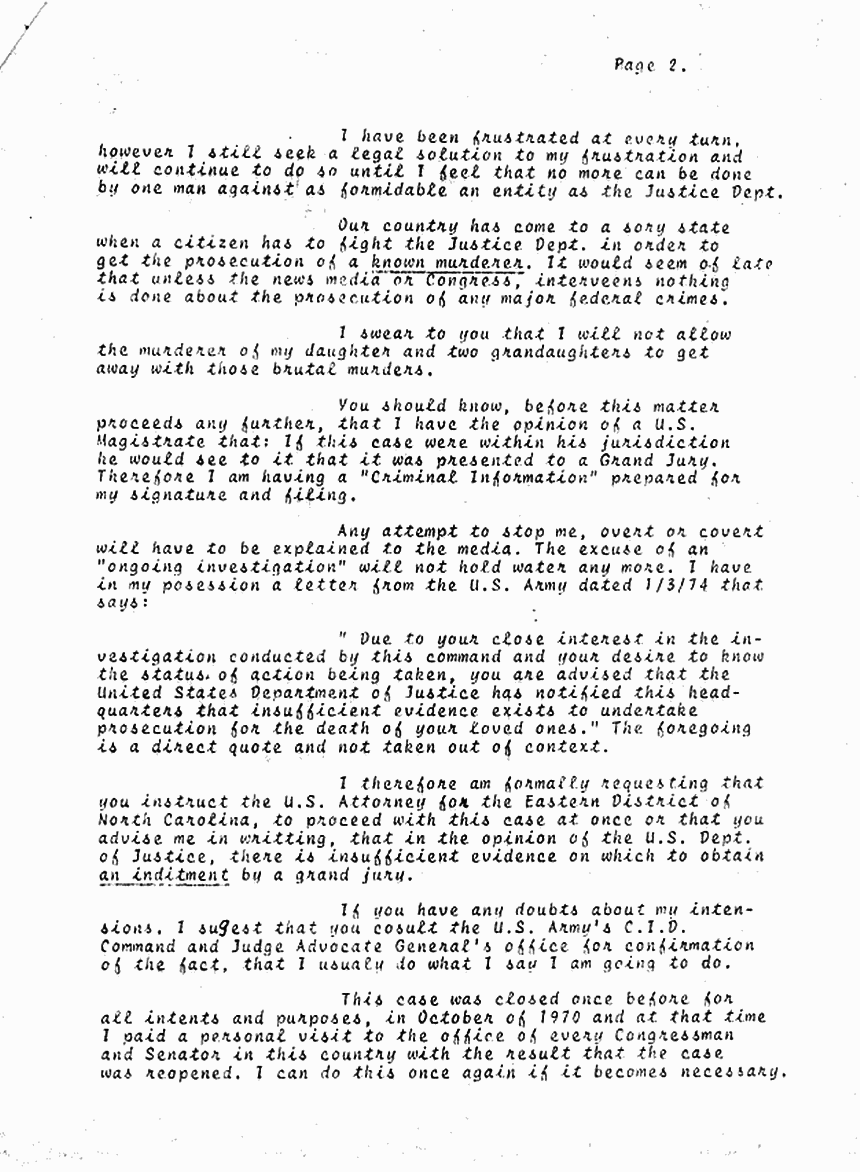 February 25, 1974: Letter from Alfred Kassab to U. S. Attorney General William Saxbe, p. 2 of 3