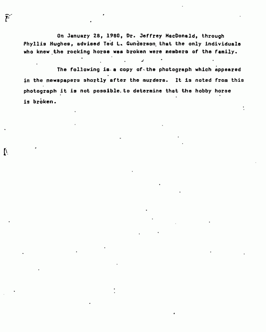 April 11, 1980: Investigative Report by Ted Gunderson: More information on Jimmy Friar, William Posey, and the rocking horse, p. 4 of 5
