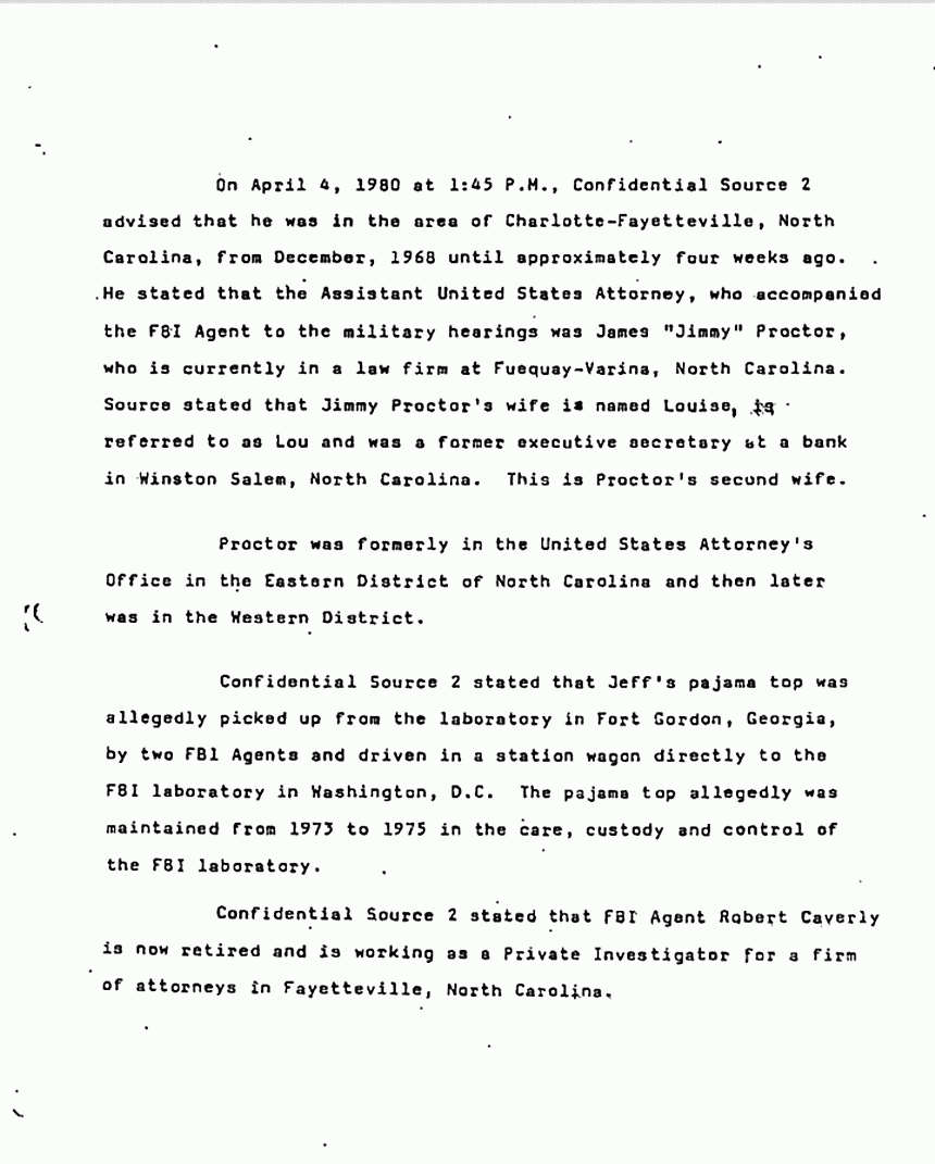 April 11, 1980: Investigative Report by Ted Gunderson: Possible conflict of interest, p. 5 of 7