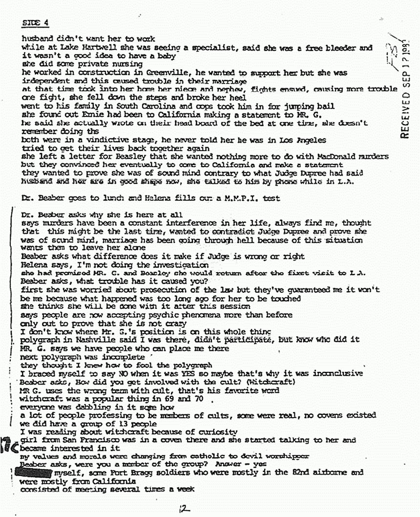 December 7, 1980: Interview of Helena Stoeckley by Dr. Rex Beaber, p. 5 of 10