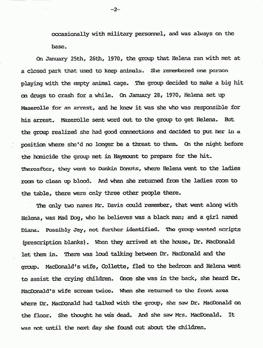 March 2, 1983: Memo from Ray Shedlick re: Interview with Ernest Davis, p. 2 of 3