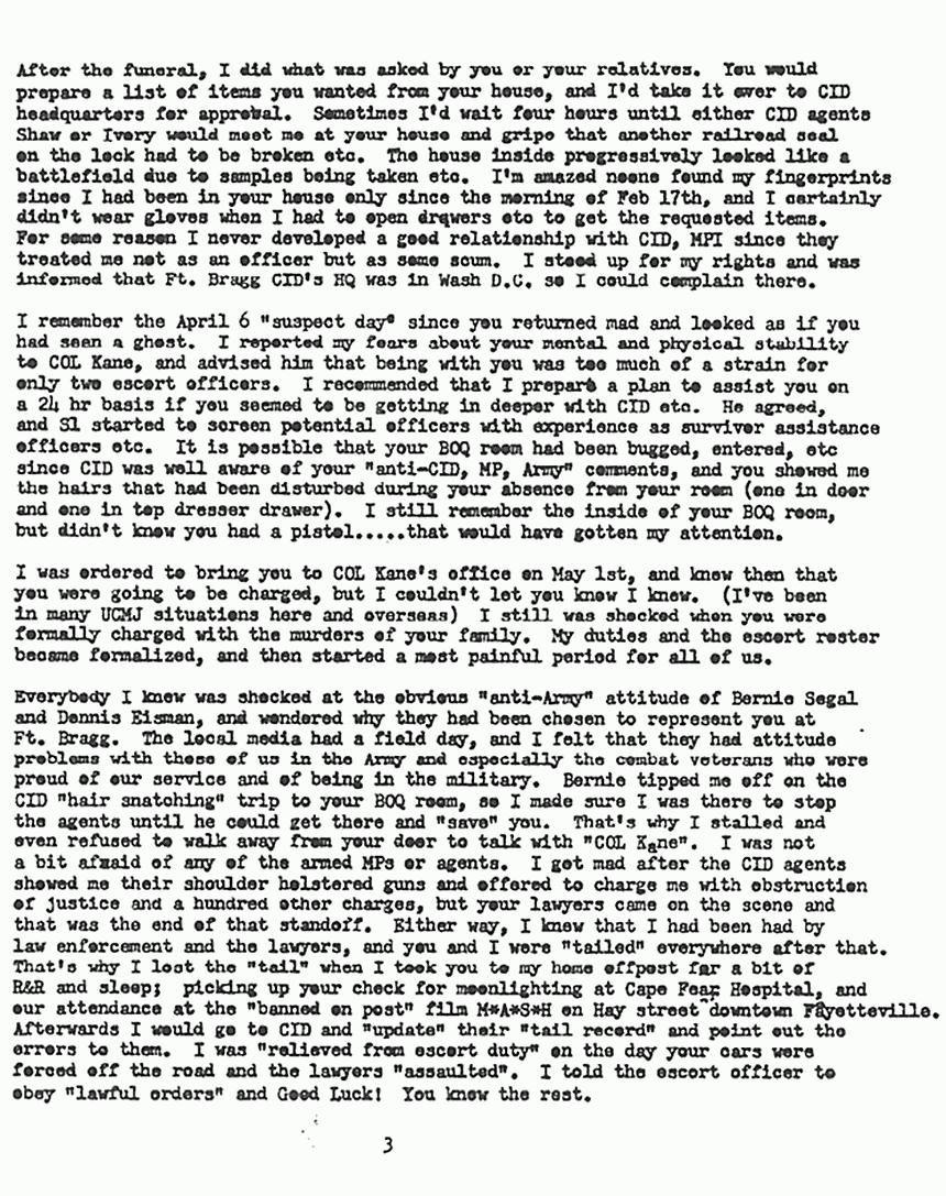 March 31, 1988: Letter from James Williams to Jeffrey MacDonald, p. 3 of 5