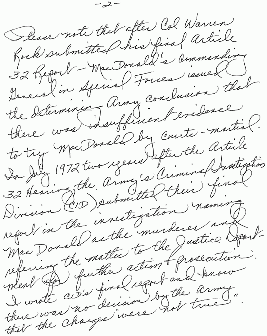 September 7, 2000: Letter from Peter Kearns to the Fayetteville Observer Editorial Page Editor, re: James Blackburn and Jeffrey MacDonald, p. 2 of 3