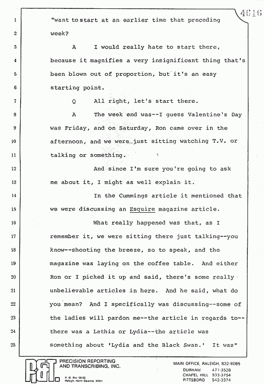 August 10, 1979: Reading of Jeffrey MacDonald's statements and Esquire magazine articles at trial, p. 7 of 151