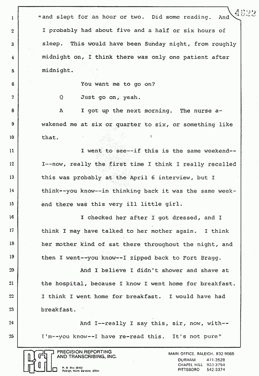 August 10, 1979: Reading of Jeffrey MacDonald's statements and Esquire magazine articles at trial, p. 13 of 151