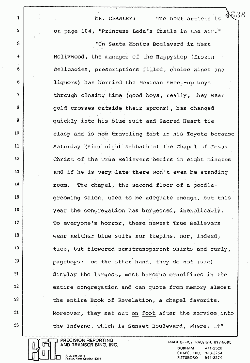 August 10, 1979: Reading of Jeffrey MacDonald's statements and Esquire magazine articles at trial, p. 29 of 151