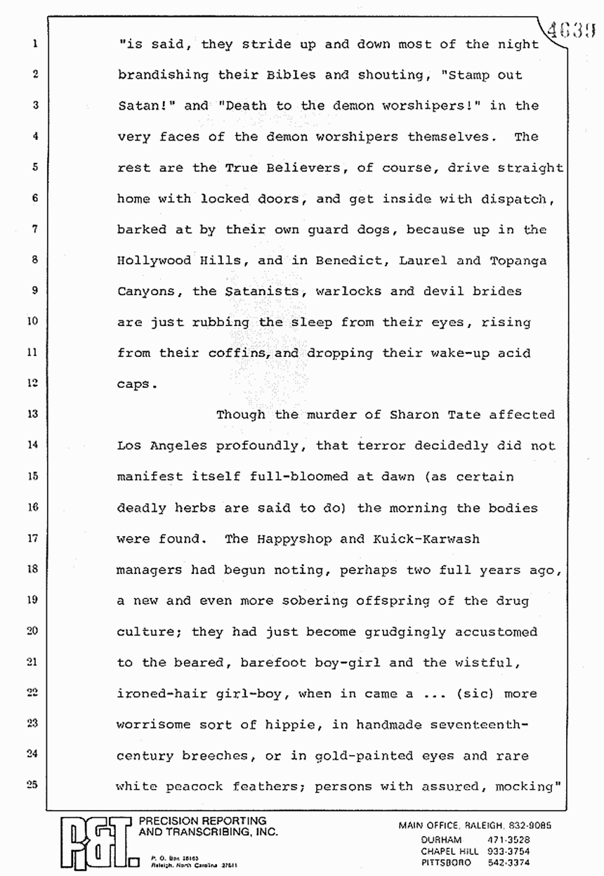 August 10, 1979: Reading of Jeffrey MacDonald's statements and Esquire magazine articles at trial, p. 30 of 151