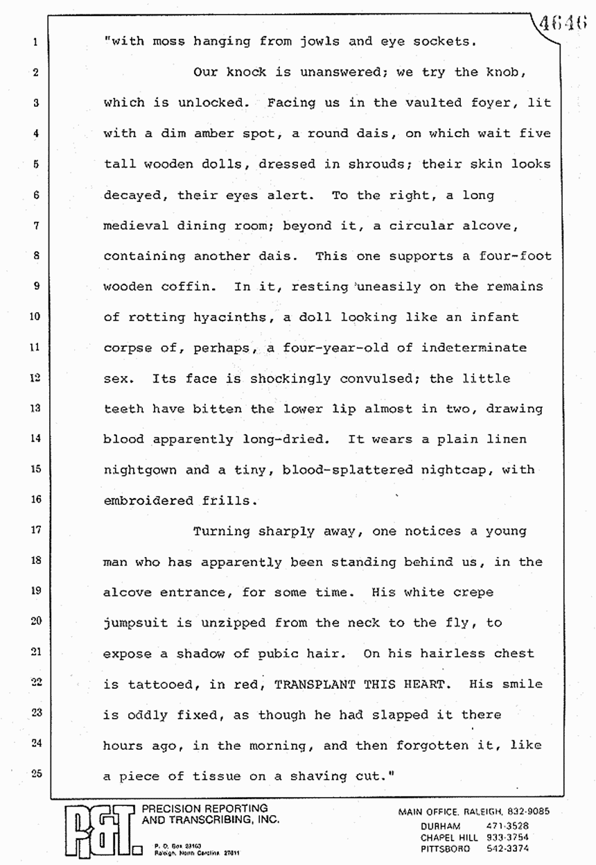 August 10, 1979: Reading of Jeffrey MacDonald's statements and Esquire magazine articles at trial, p. 37 of 151