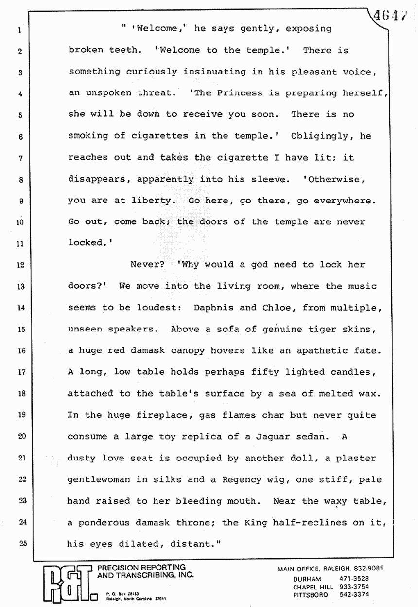 August 10, 1979: Reading of Jeffrey MacDonald's statements and Esquire magazine articles at trial, p. 38 of 151