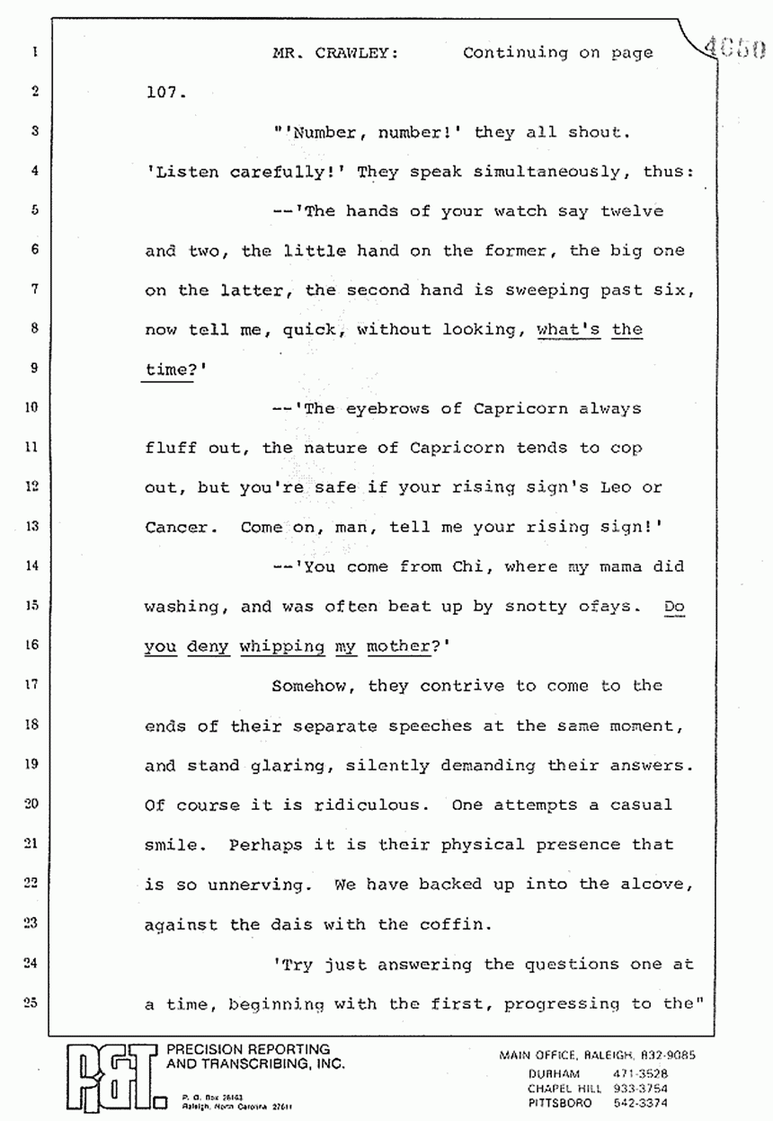 August 10, 1979: Reading of Jeffrey MacDonald's statements and Esquire magazine articles at trial, p. 41 of 151