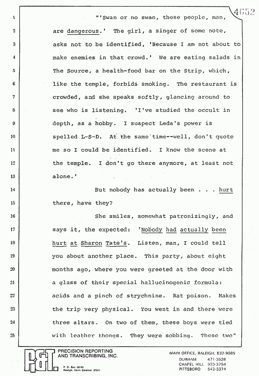 August 10, 1979: Reading of Jeffrey MacDonald's statements and Esquire magazine articles at trial, p. 43 of 151