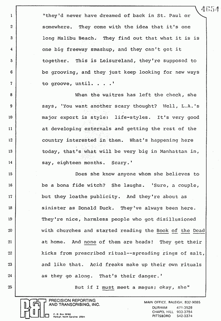 August 10, 1979: Reading of Jeffrey MacDonald's statements and Esquire magazine articles at trial, p. 45 of 151