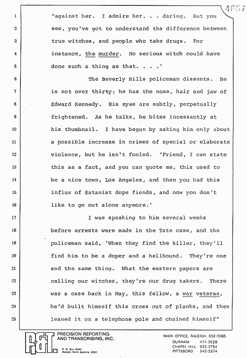 August 10, 1979: Reading of Jeffrey MacDonald's statements and Esquire magazine articles at trial, p. 48 of 151