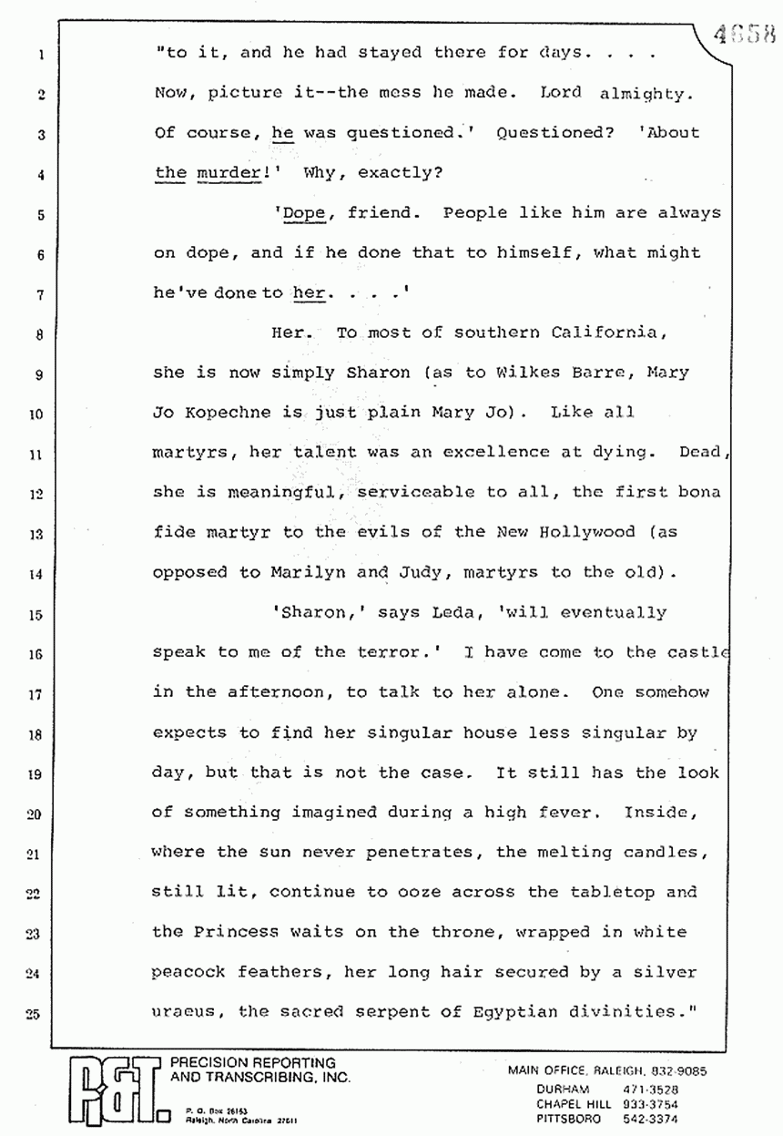 August 10, 1979: Reading of Jeffrey MacDonald's statements and Esquire magazine articles at trial, p. 49 of 151