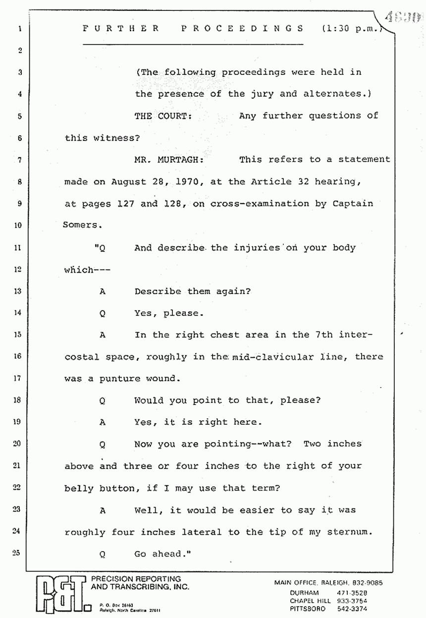 August 10, 1979: Reading of Jeffrey MacDonald's statements and Esquire magazine articles at trial, p. 81 of 151