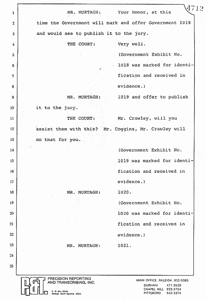 August 10, 1979: Reading of Jeffrey MacDonald's statements and Esquire magazine articles at trial, p. 103 of 151