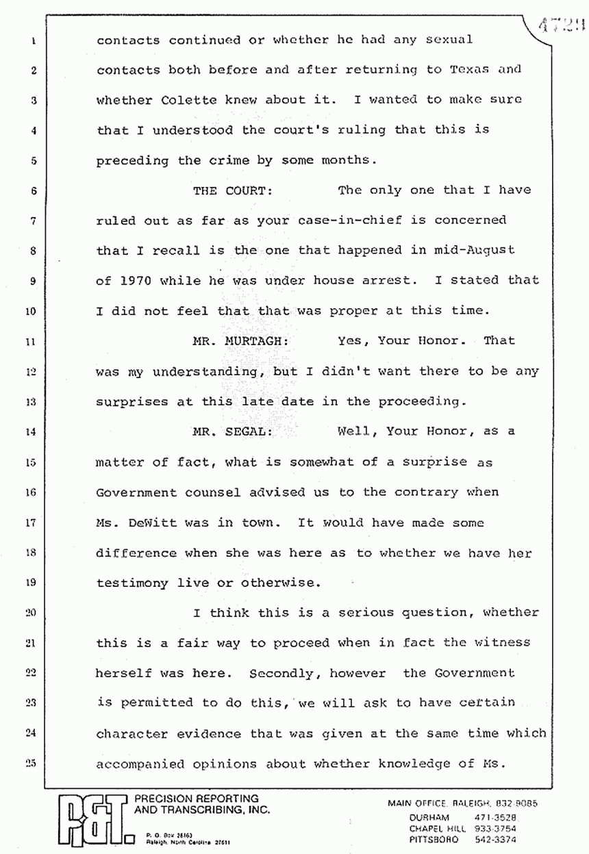 August 10, 1979: Reading of Jeffrey MacDonald's statements and Esquire magazine articles at trial, p. 120 of 151