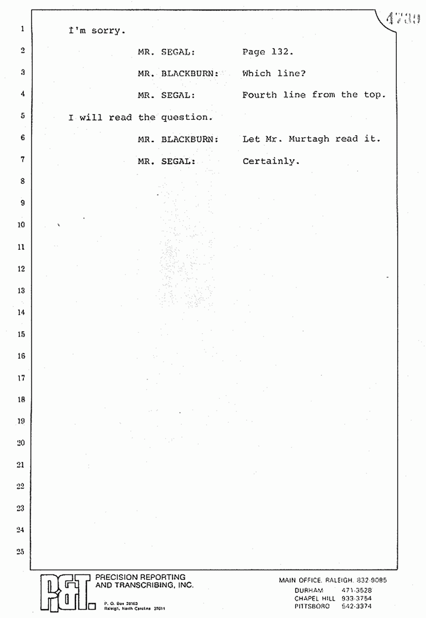 August 10, 1979: Reading of Jeffrey MacDonald's statements and Esquire magazine articles at trial, p. 130 of 151