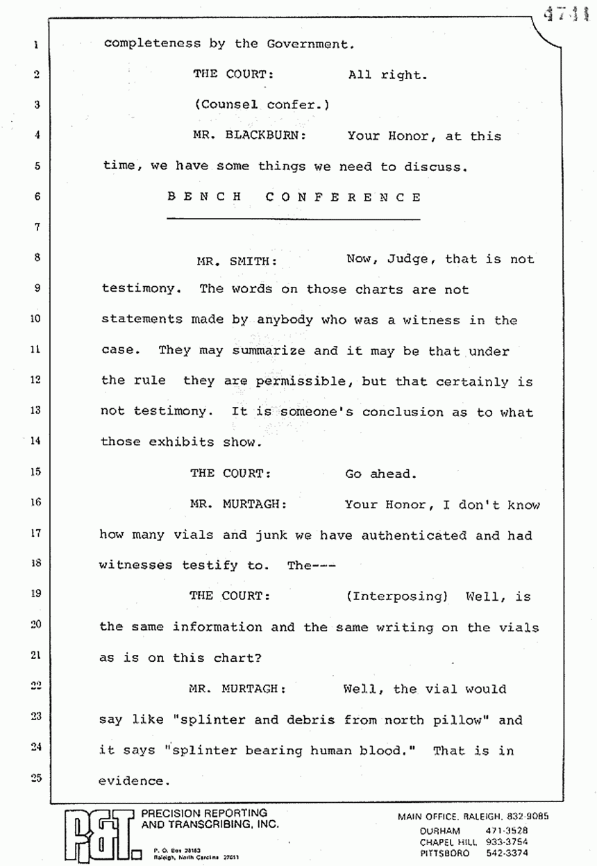 August 10, 1979: Reading of Jeffrey MacDonald's statements and Esquire magazine articles at trial, p. 132 of 151