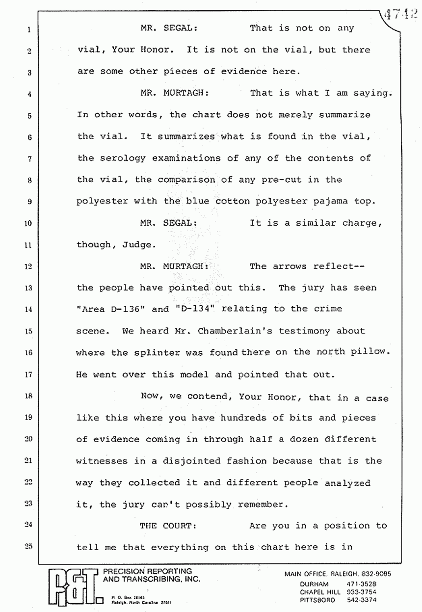 August 10, 1979: Reading of Jeffrey MacDonald's statements and Esquire magazine articles at trial, p. 133 of 151