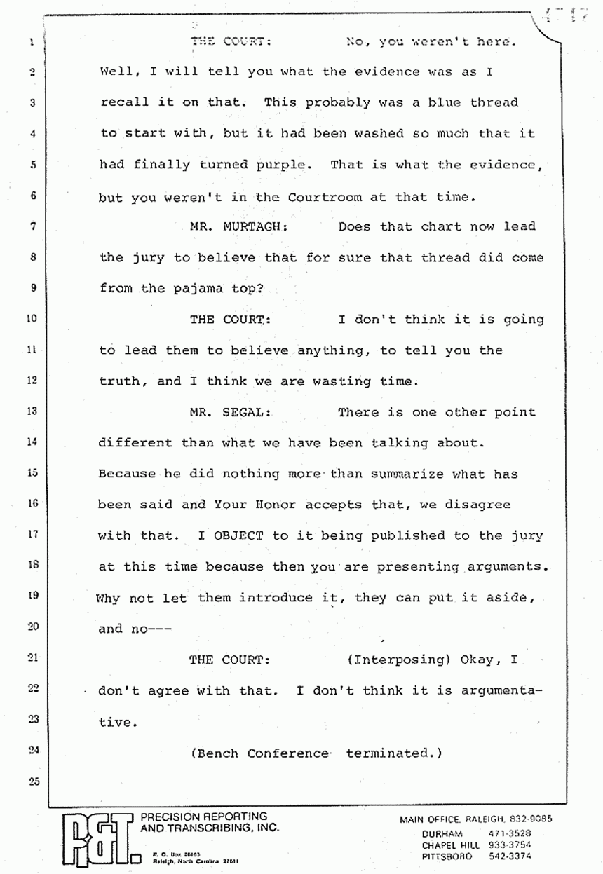 August 10, 1979: Reading of Jeffrey MacDonald's statements and Esquire magazine articles at trial, p. 138 of 151