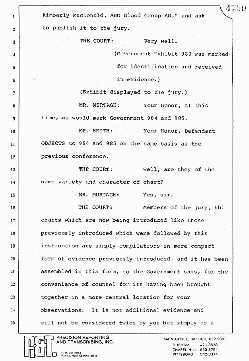August 10, 1979: Reading of Jeffrey MacDonald's statements and Esquire magazine articles at trial, p. 141 of 151