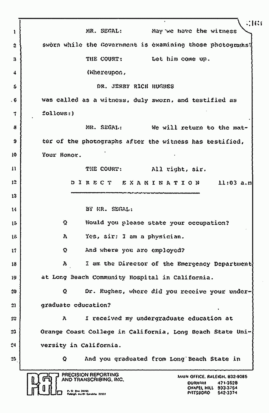 August 27, 1979: Jerry Hughes at trial, p. 1 of 57
