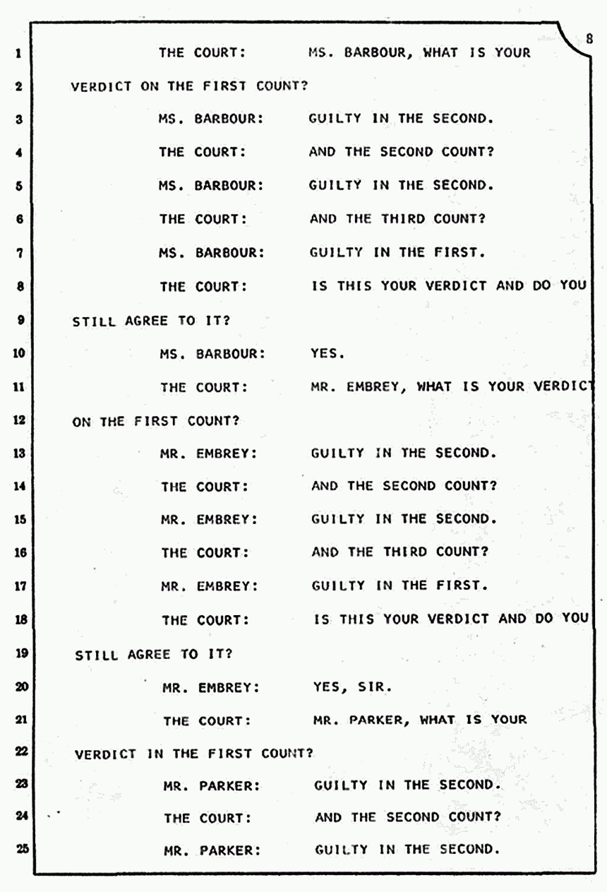 Jury Verdict and Polling of the Jury, p. 8 of 11