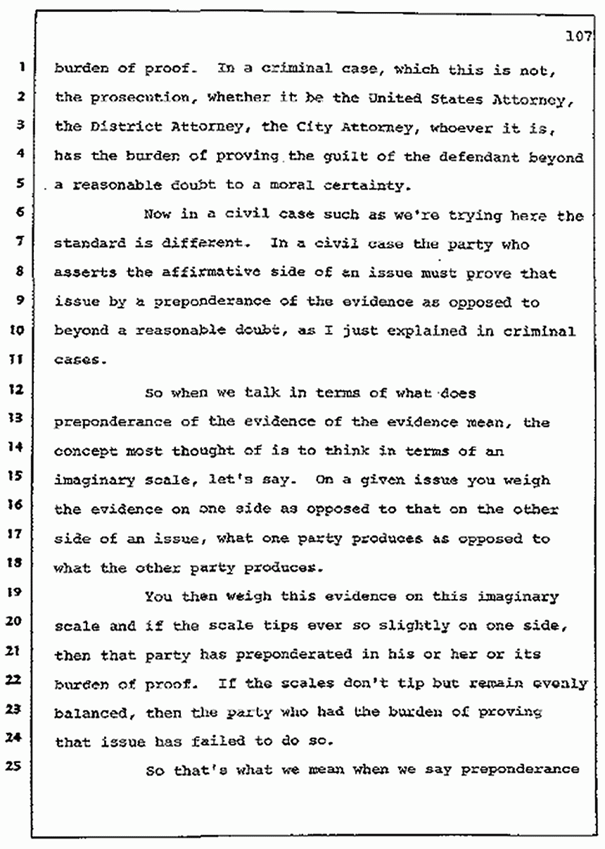 Los Angeles, California Civil Trial<br>Jeffrey MacDonald vs. Joe McGinniss<br><br>July 7, 1987: Jury selection, p. 107