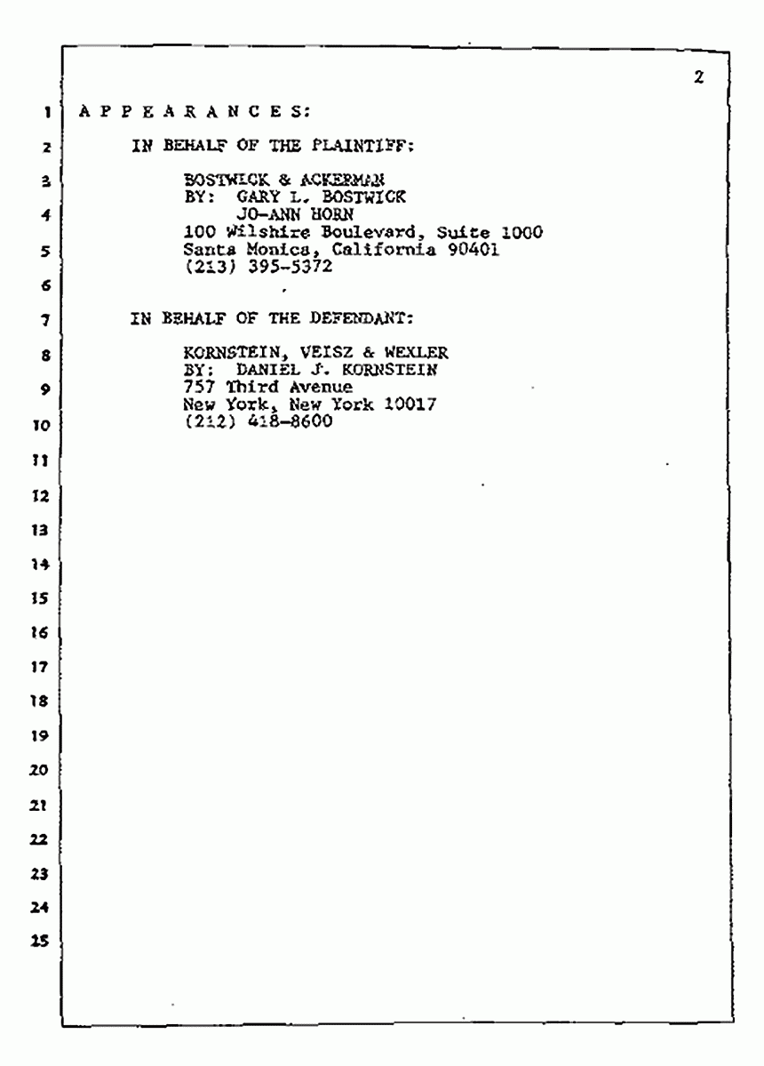 Los Angeles, California<br>Jeffrey MacDonald vs. Joe McGinniss Civil Trial<br><br>July 8, 1987: Opening Statements, p. 2