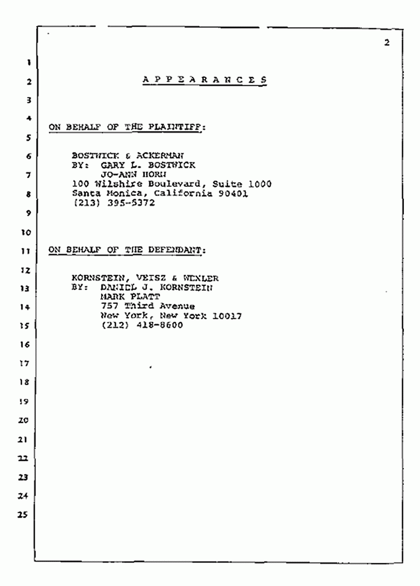 Los Angeles, California Civil Trial<br>Jeffrey MacDonald vs. Joe McGinniss<br><br>July 9, 1987:<br>Plaintiff's Witness: Bernard Segal, p. 2